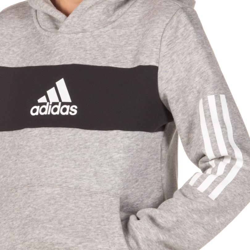 Adidas Sweatshirt Hooded Fleece Training Sweatshirt With Letter Print Gray Teenagers ED6500