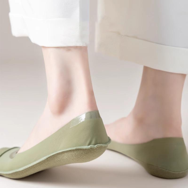 Носки Ice Silk Boat для женщин, носки с хлопковой подошвой, низкие, нескользящие, модные, противоразрывные носки