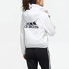 adidas Спортивная флисовая куртка с капюшоном с принтом, женские куртки белого цвета GG0764
