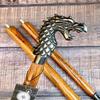 Dragon Head Designer Antique Style Handle Wooden Walking Stick Handmade Antique Colour Walking Stick Victorian Steampunk Foldable Cane