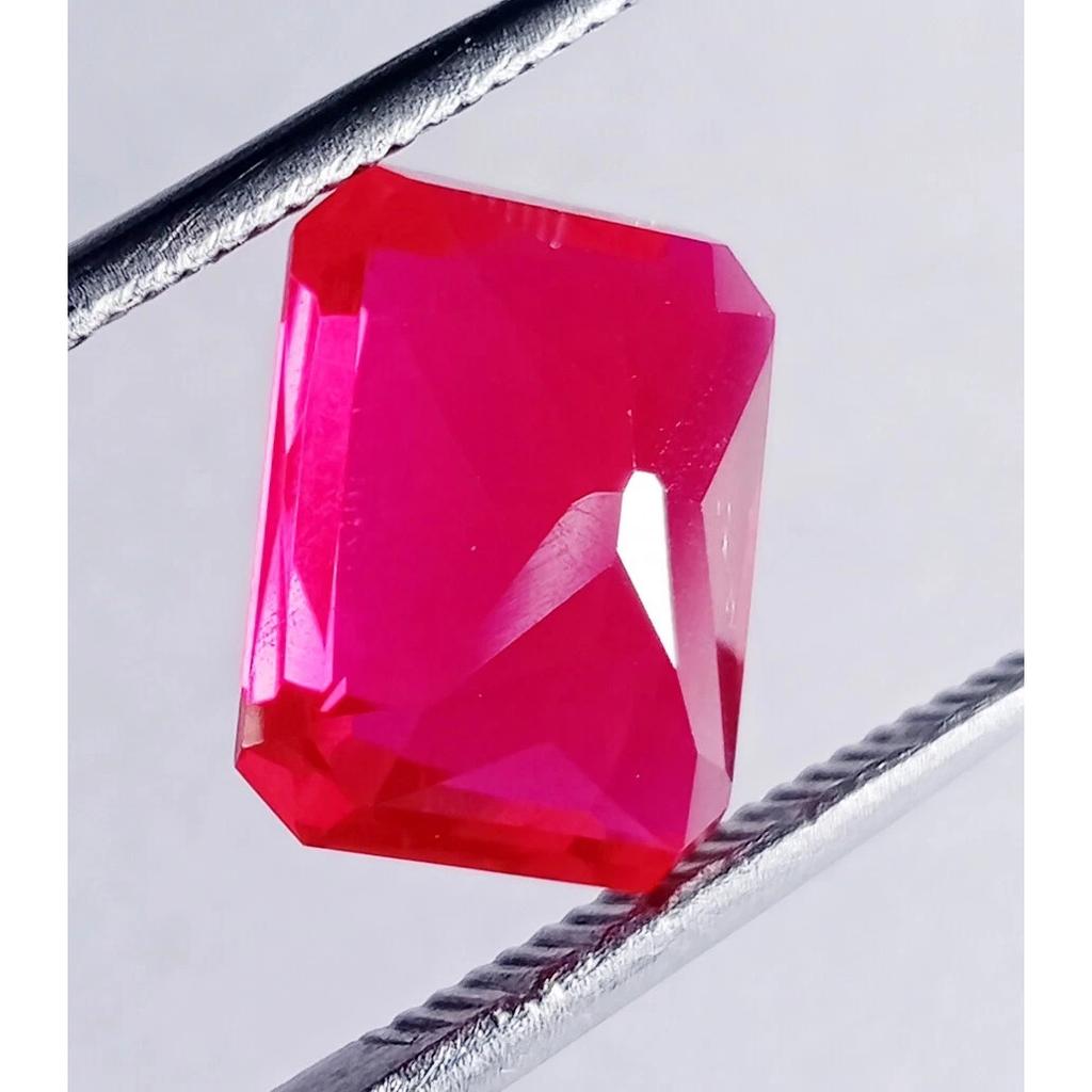 Emerald Cut Natural Blood Red Ruby Burma Pigeon 14 Ct Fabulous Gemstone