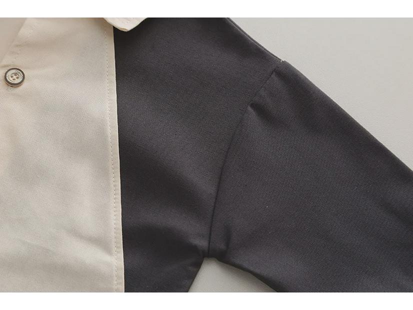 Стильный комплект рубашек с длинными рукавами для мальчиков на весну и осень 2023 г.