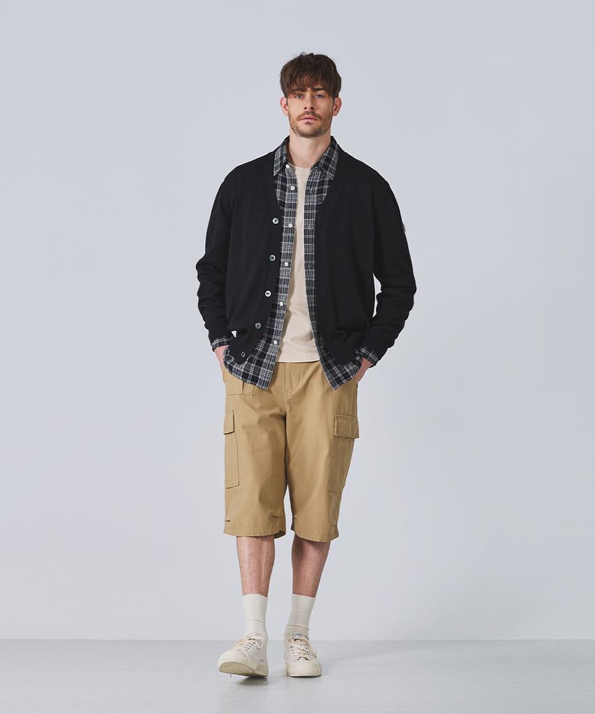 Хлопковый кардиган с V-образным вырезом Guernsey Woollens - Черный