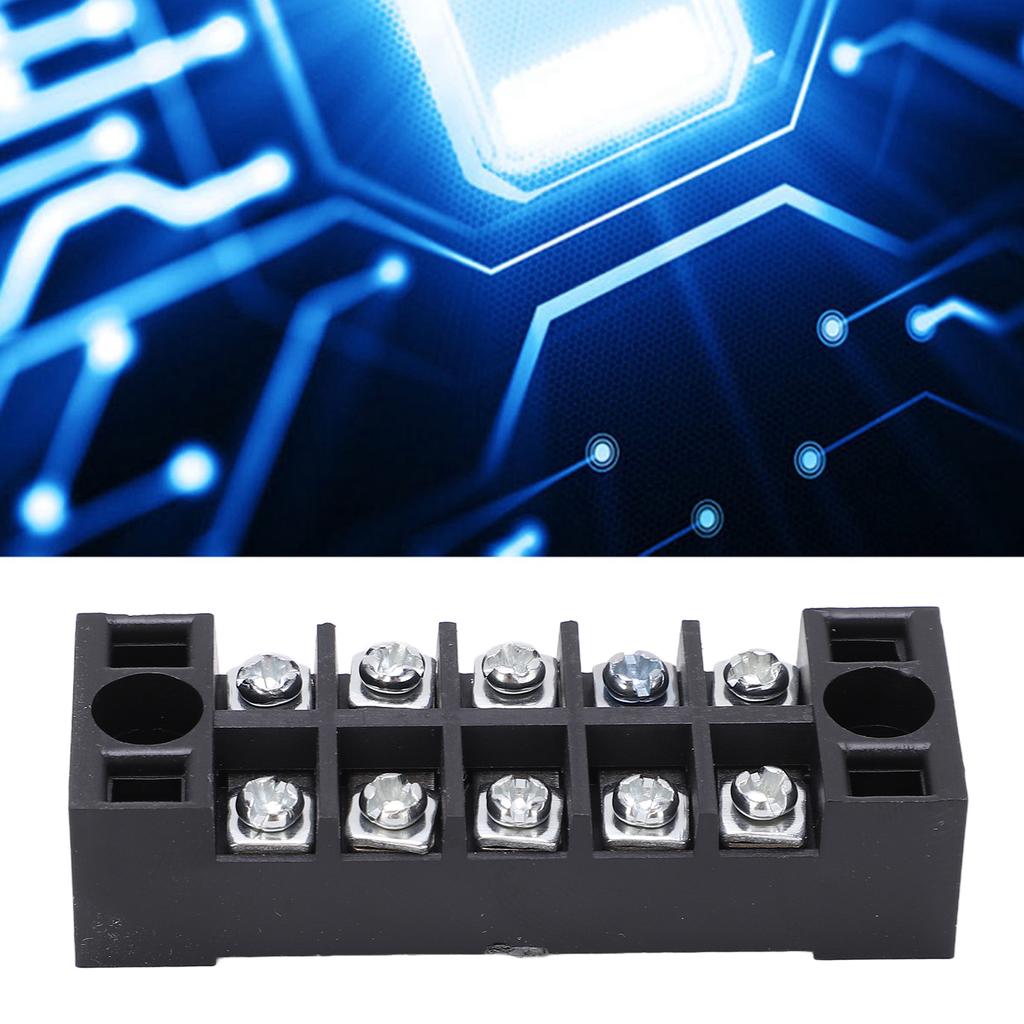 TB‑1505L Terminal Block 5 Positions 600V 15A Dual Row Screw Terminals Strip for Distribution Boxes Distribution Cabinets
