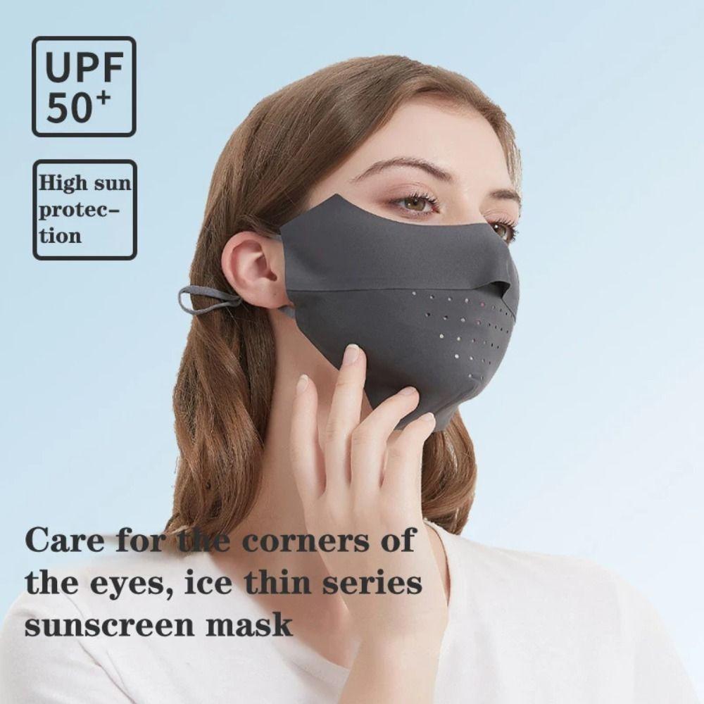 Breathable Cycling Face Mask Thin Face Cover Soft Ice Silk Face Mask  Summer