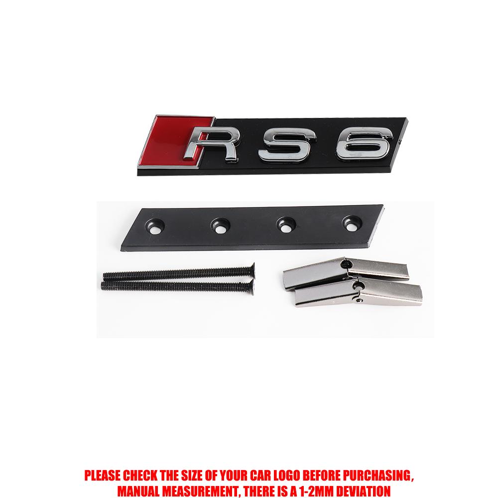 3D RS3 RS4 RS5 RS6 RS7 RS8 Badge Car Front Grille Emblem Auto Accessories For qaz22 Sline Quattro RS S TT A1 A2 A3 A4 A5 A6 A7 A8