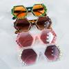 Fashionable Geometric Frame Glasses with Rhinestone Embellishments, for Party, and Everyday SunGlasses