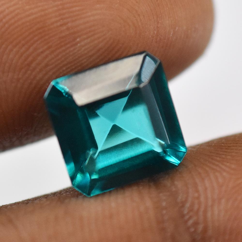 NATURAL Green Tourmaline 7 Ct Square Cut Loose Gemstone For Wedding