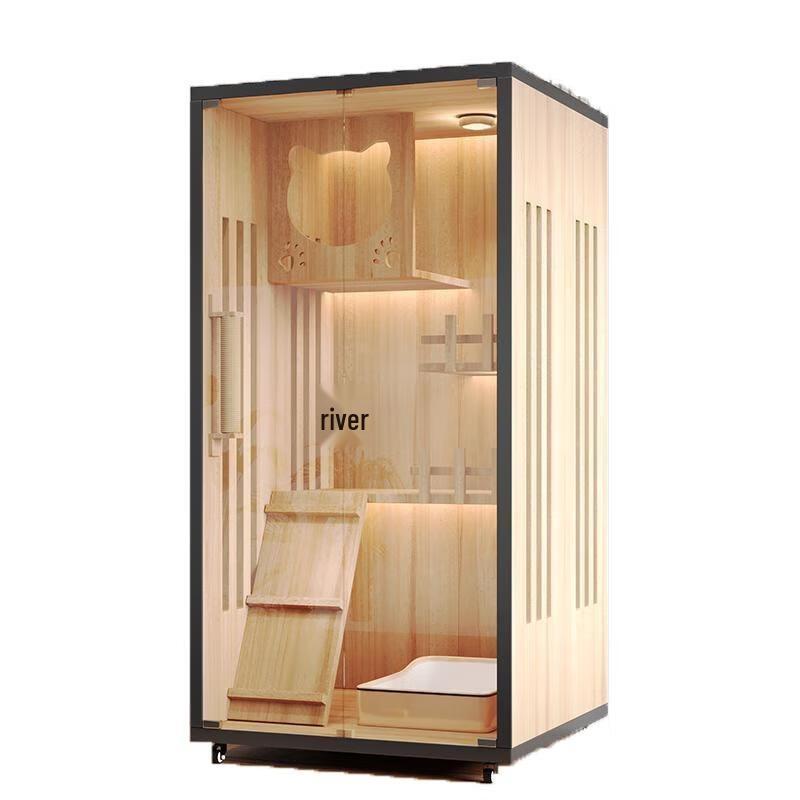 Деревянная кошачья вилла и вольер