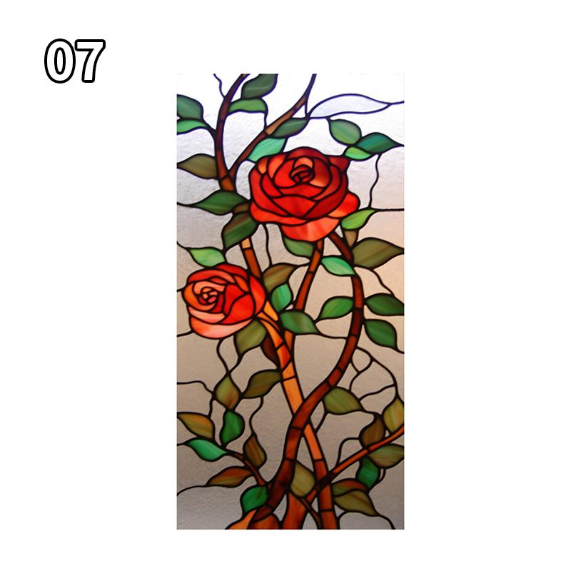 Винтажная художественная пленка для стекла Rose Lotus, пленка для церковных витражей, статическая липкая водонепроницаемая, непроницаемая для солнца, матовая защитная пленка для стекла