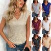 Summer New Women's V-neck Sequined Short Sleeved Top Vest for Women