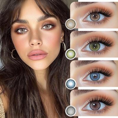 1 пара (2pcs) Цветные контактные линзы большого диаметра 14,5 мм с 40% содержанием воды