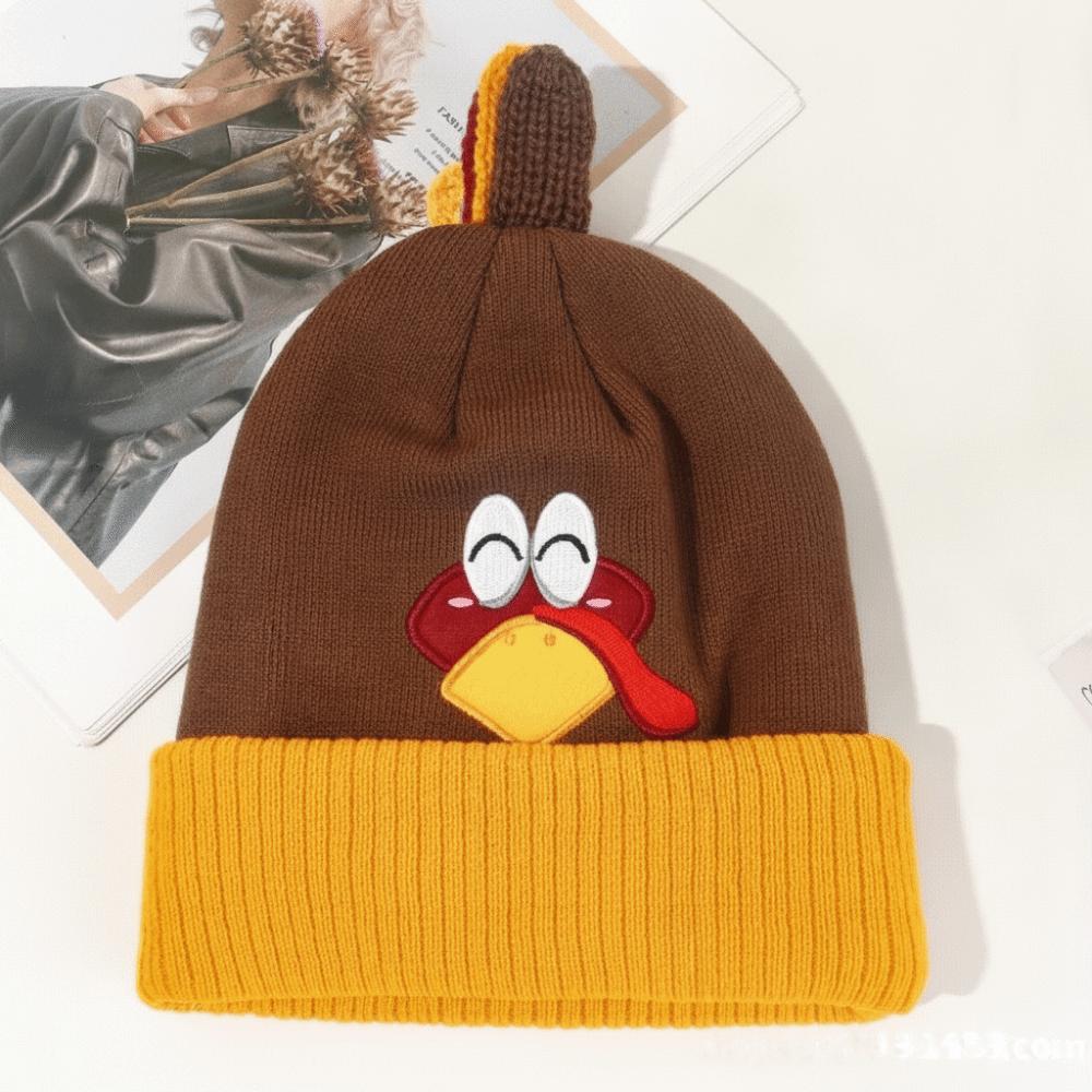 Warm Lining Turkey Hat Windproof Warm Pullover Hat Cute Knit Beanies Thanksgiving Party