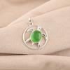 Green Cat's Eye Gemstone 925 Stamped Silver Jewelry Handmade Fashionable Pendant CP-2-42