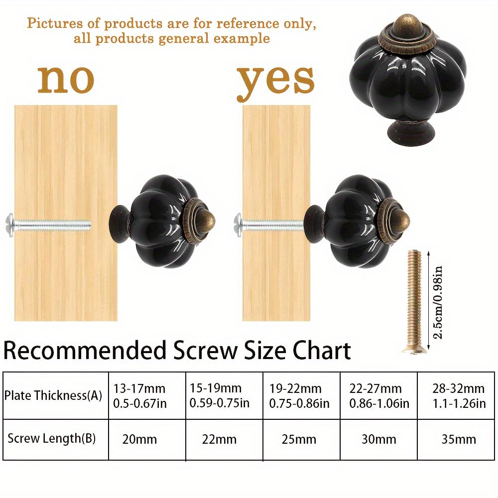 6 или 12 шт. элегантных черных керамических ручек в стиле тыквы для шкафов в винтажном стиле - в комплекте с крепежными винтами, идеально подходят для декора комода, ящиков и дверей
