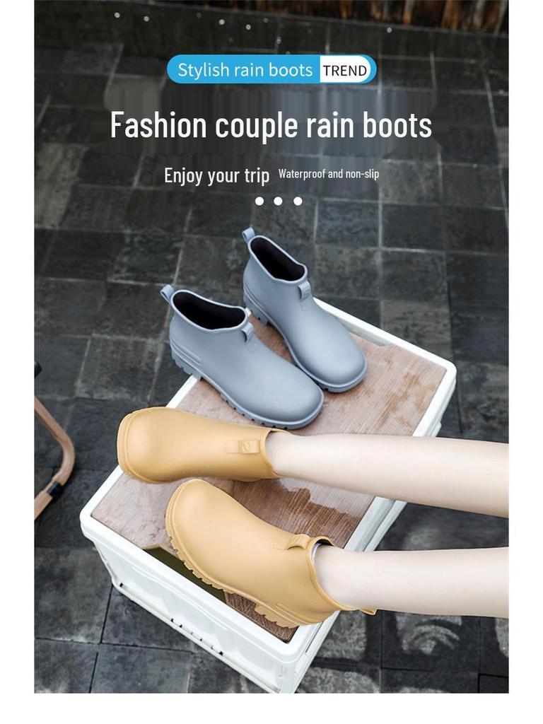 Унисекс Челси Резиновые Сапоги - Короткое Голенище, Модная Уличная Обувь для Брода, Резиновые Галоши с Низким Верхом