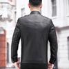 Новая кожаная куртка мужская из натуральной кожи овчина куртка воротник стойка короткая тонкая простая куртка