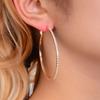1 Pair Hoop Earrings Sparkling Rhinestone Geometric Round Color Elegant Nonallergic