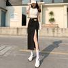 Side Split Denim Skirt Female Summer Design Sense High Waist Half-body Skirt A-line Package Hip Medium-length Skirt Fashion Denim Bustier Skirt