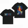 Unisexs Clothing New 100 Cotton Breathable Summer TShirt One Piece Luffy Print Casual Streetwear Unisexs Tops