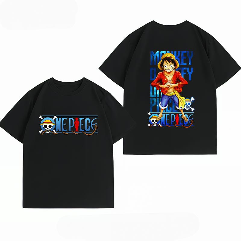 Unisexs Clothing New 100 Cotton Breathable Summer TShirt One Piece Luffy Print Casual Streetwear Unisexs Tops