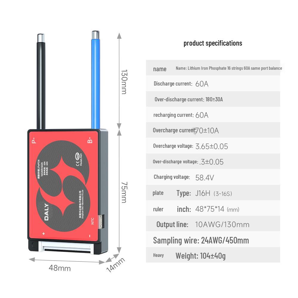 Dali 48V 13-Series Lithium Battery Protection Board for Two-Wheeled Scooter