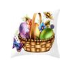 Easter Decorative Pillowcase Cartoon Bunny Egg Print Peach Skin Pillowcase Sofa Cushion Cover Bedroom Room Home Decoration