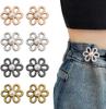 Flower Jeans Button Pins Adjustable Waist Buckle Sets Pant Clips for Women Men No-Tool Waist Tightener for Jeans Skirt Dresses