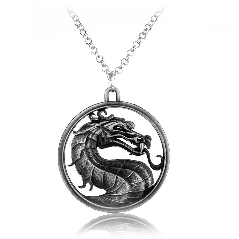 Винтажное Ожерелье с Драконом Mortal Kombat для Мужчин Косплей Реквизит Ювелирные Аксессуары