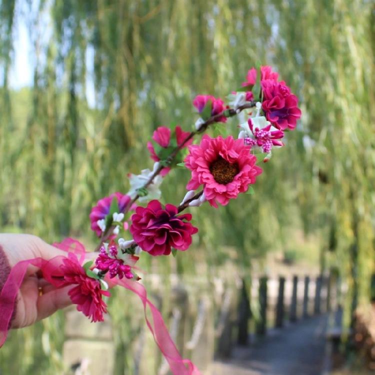 Привлекательный цветочный венок, цветочная корона, повязки на голову, цветочный аксессуар для волос для женщин