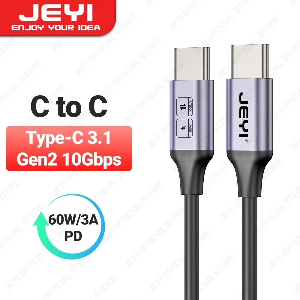 Кабель JEYI USB A на Type-C, 60 Вт, быстрая зарядка, 10 Гбит/с, высокоскоростная передача данных для телефонов Samsung, Xiaomi, Redmi, Huawei и устройств USB-C