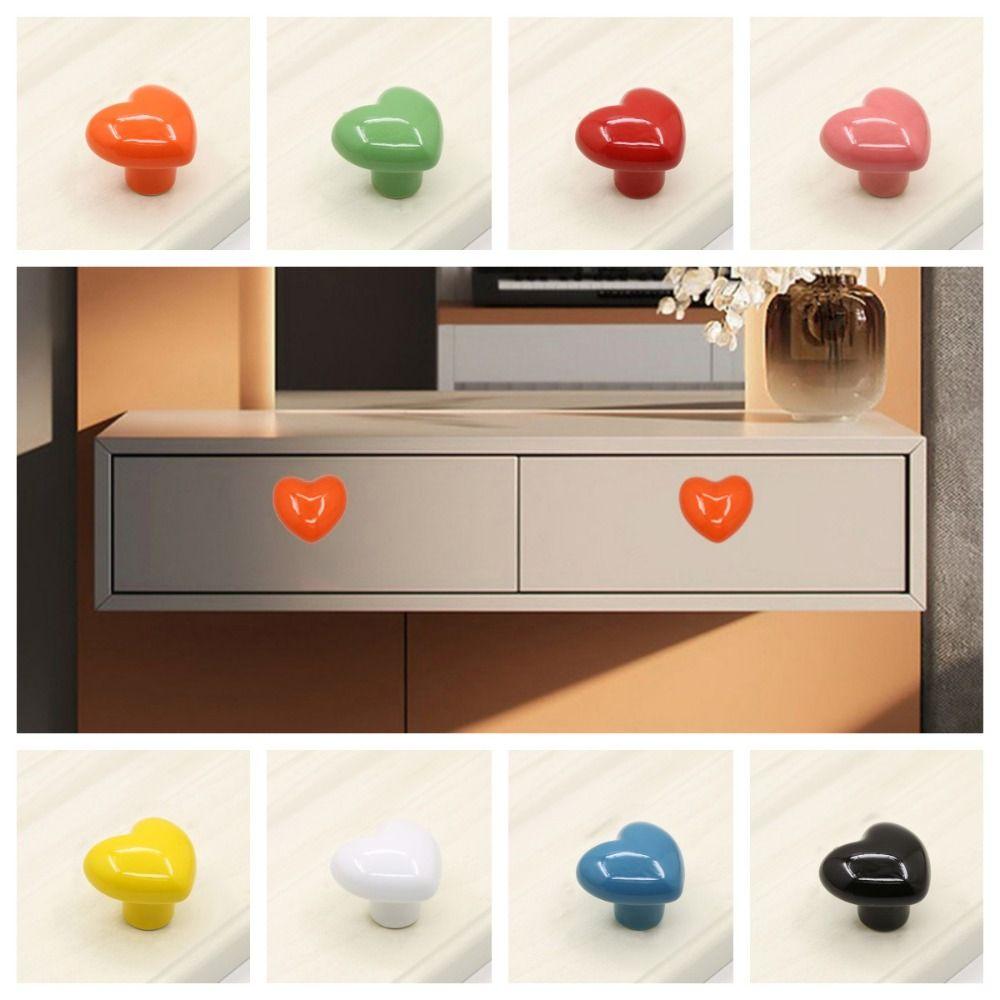 Single Hole Ceramic Cabinet Knob No- punching Drawer Knobs Cartoon Door Pull Handles Kids Using