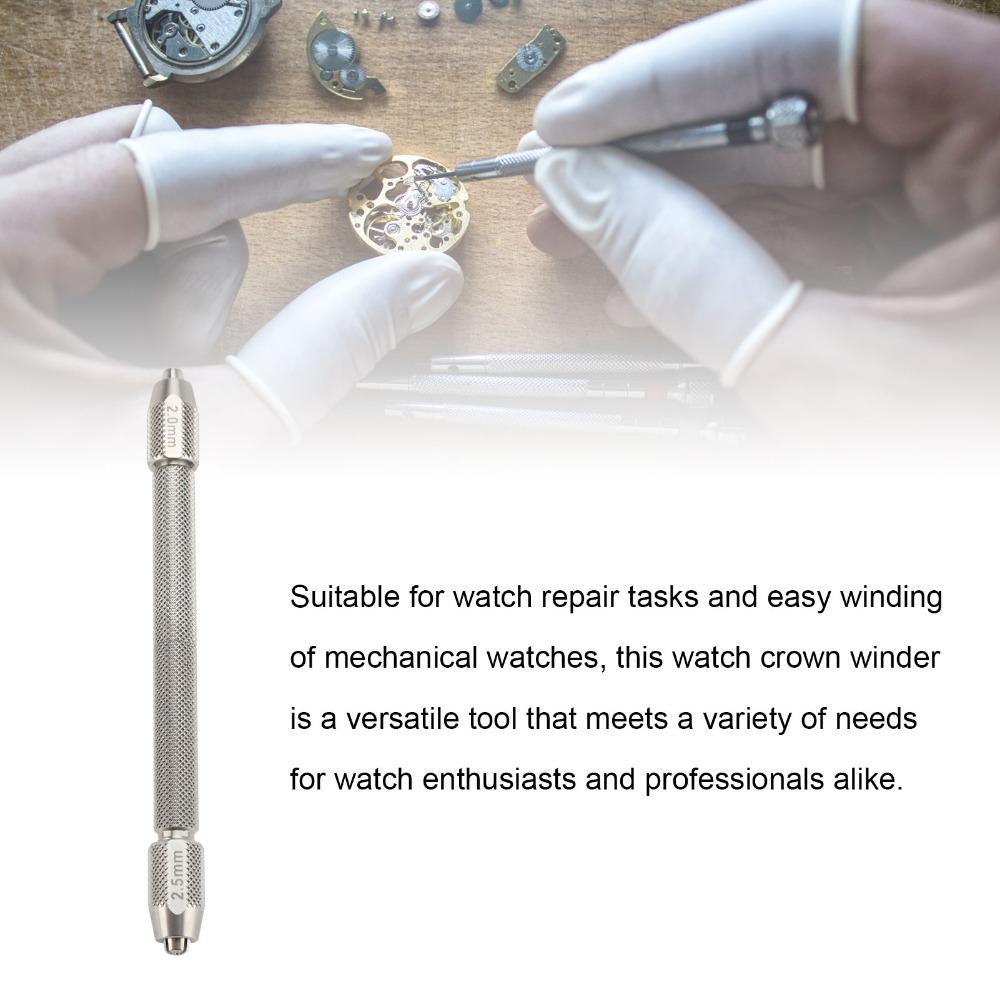 Different lengths Dual Head Chrome Steel Watch Winding Chuck Watch Store Daily Repair Work