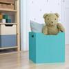 Wooden Storage Box Model 4 - Handles - Turquoise Blue - 33 X 33 X 37 Cm