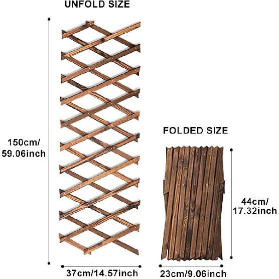 CALIDAKA Деревянная шпалера Расширяемая шпалера для растений Садовая шпалера для вьющихся растений, Подвесная деревянная решетка-каркас для растений Опора-заборка для вьющихся растений