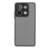 Silicone case for Xiaomi Redmi Note 13 5G, with camera protection, transparent/black + 9H tempered glass