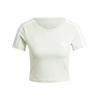 Essentials Cropped Slim Fit Round Neck T-Shirt Women Tops Linen-Green IY4270