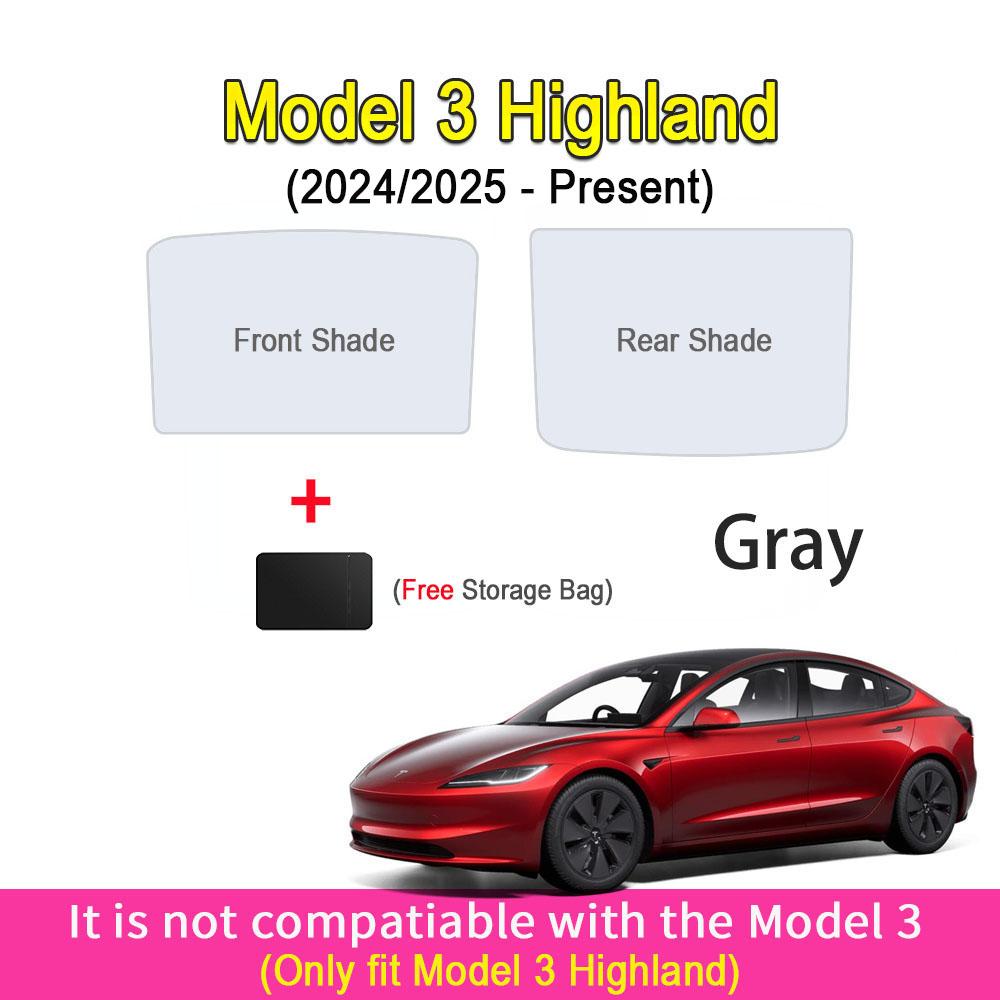 Солнцезащитный козырек люка для Tesla Model Y Juniper Model 3 2025 2025 Обновление Ледяная ткань Пряжка Солнцезащитные шторки Стеклянная крыша Передний Задний Люк