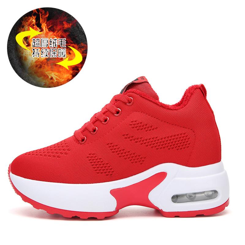 Женская обувь осень и зима дышащая на толстой подошве повседневная обувь со скрытой платформой легкая с мягкой подошвой спортивная обувь женская хлопковая обувь