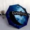 1 шт. Автоматический зонт Evanescence Music, 8 спиц, портативный складной, черная железная рама, для улицы, пляжа, путешествий, пляжный зонт