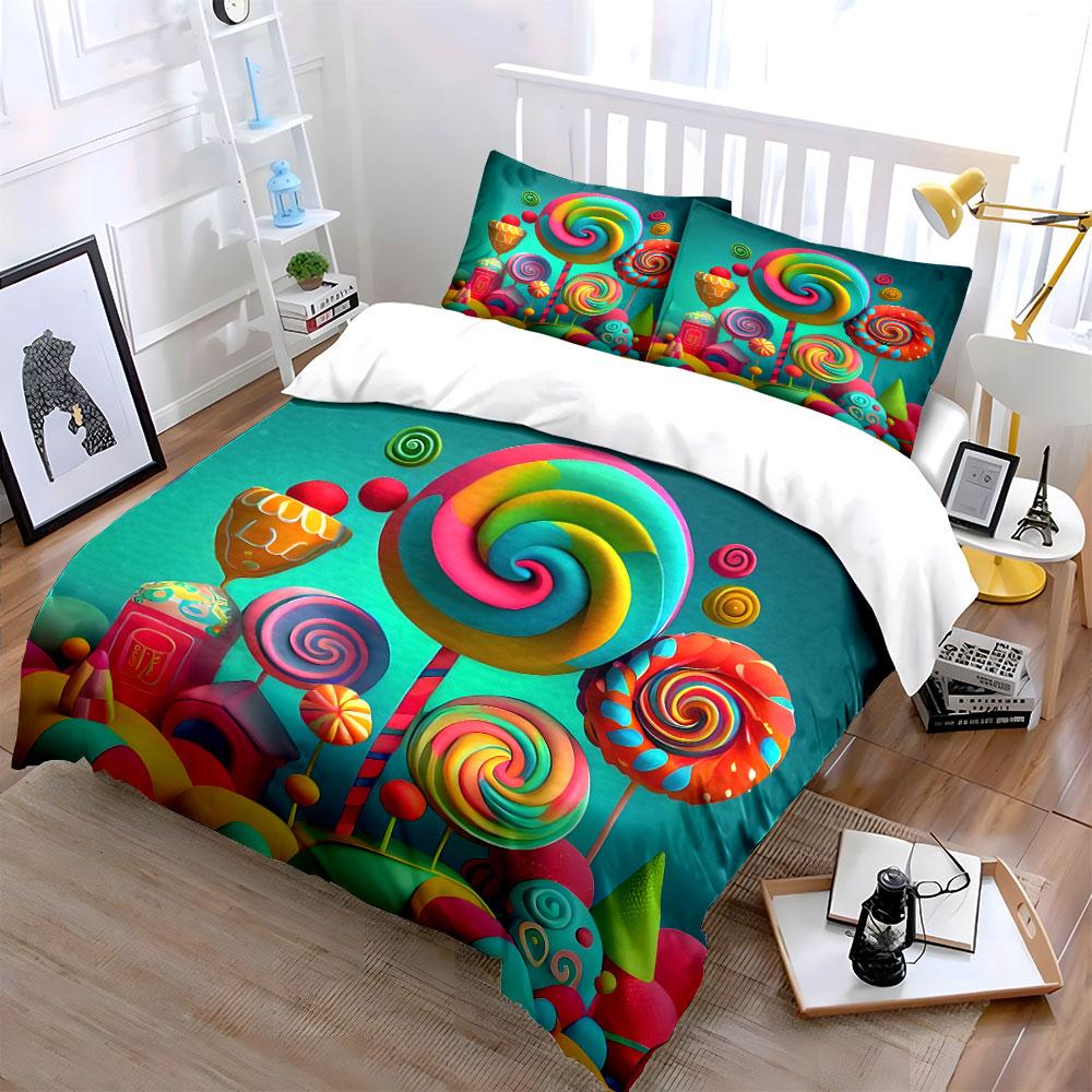 Whimsical candy wonderland. Bedding sets Duvet covers Pillowcases(1* Duvet Cover 2* Pillowcases without duvet insert)