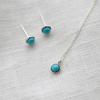 J.Lauren 9N0842 Turquoise Round Pendant Silver Necklace