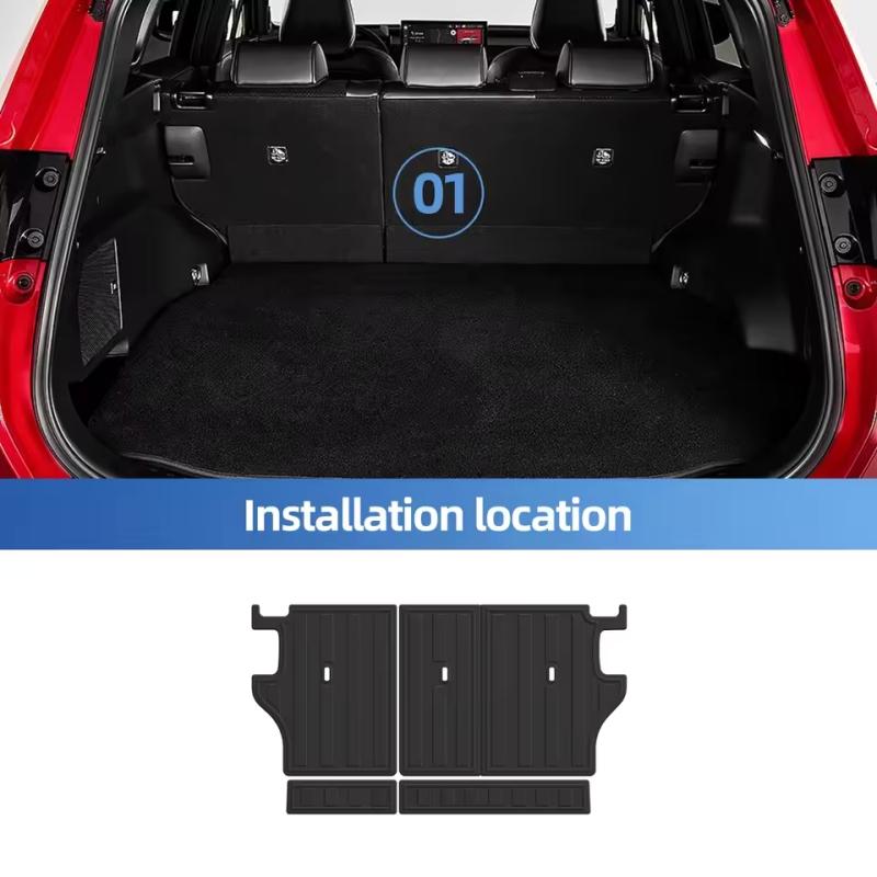 For Toyota RAV4 2021-2026 Car Floor Mat Cargo Trunk Pad TPE Rear Seat Backrest Anti-Scratch Protector Mat All Weather Trunk Pad