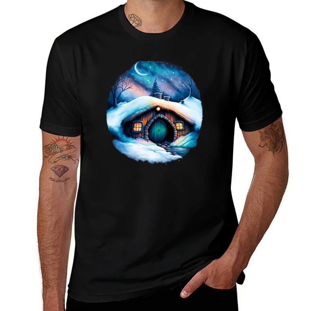 Round Doors In Winter Fantasy Tshirt Comfortable Daily Wear Tee Tshirt