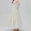 Женская юбка-трапеция во французском стиле с высокой талией и драпировкой - повседневная длинная юбка-торт на весну/лето