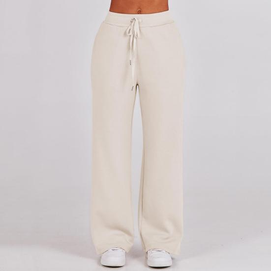 2 шт./компл. осень-зима пальто брючный костюм сплошной цвет с лацканами толстый свободный однотонный декор на молнии с длинными рукавами, широкие штанины, эластичная резинка на талии