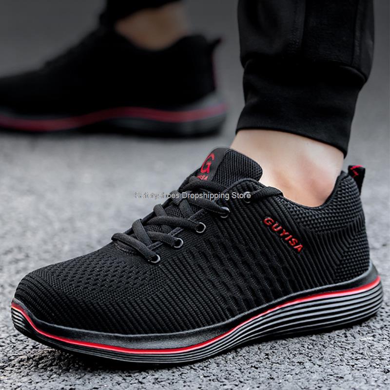 Модные легкие рабочие защитные ботинки для мужчин и женщин, строительные противоударные рабочие ботинки, кроссовки со стальным носком, мужские защитные ботинки, рабочая обувь