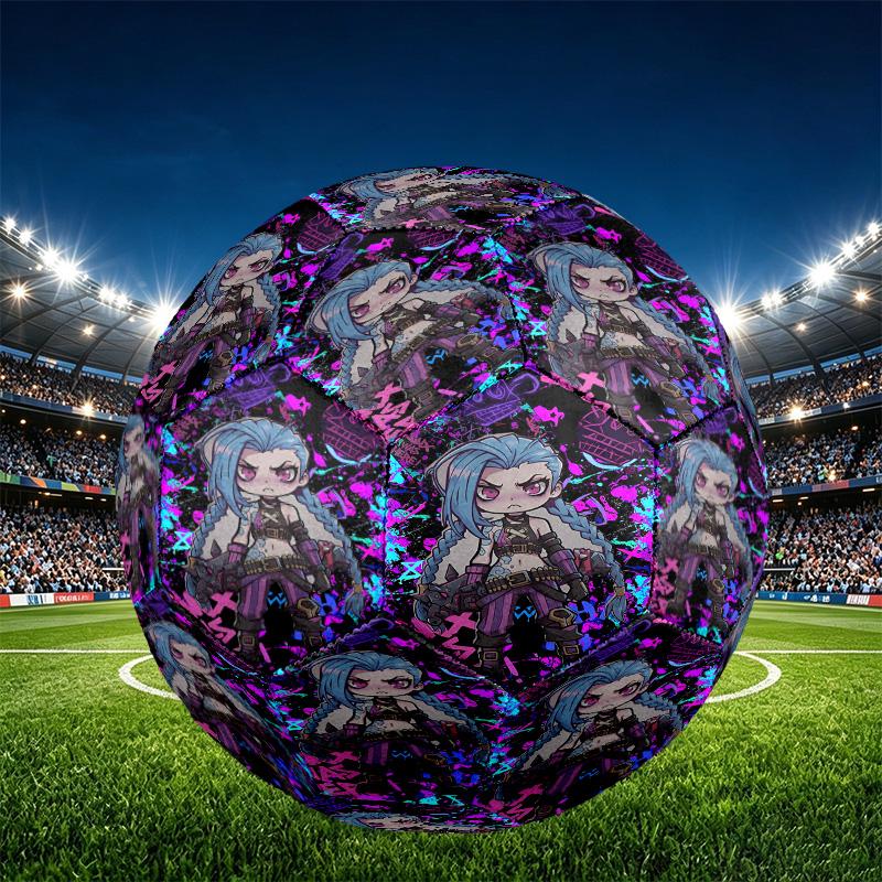 Jinx Print Size 5 Soccer Ball, PU Wear Resistant Football for Match Training and Daily Practice, Birthday Gift for Soccer Fans