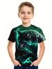 New Arrival Summer Wolf Lion Graphic T-shirt For Kids - Active, Breathable, And Stretchy Summer Tee 3D Printed Short Sleeve