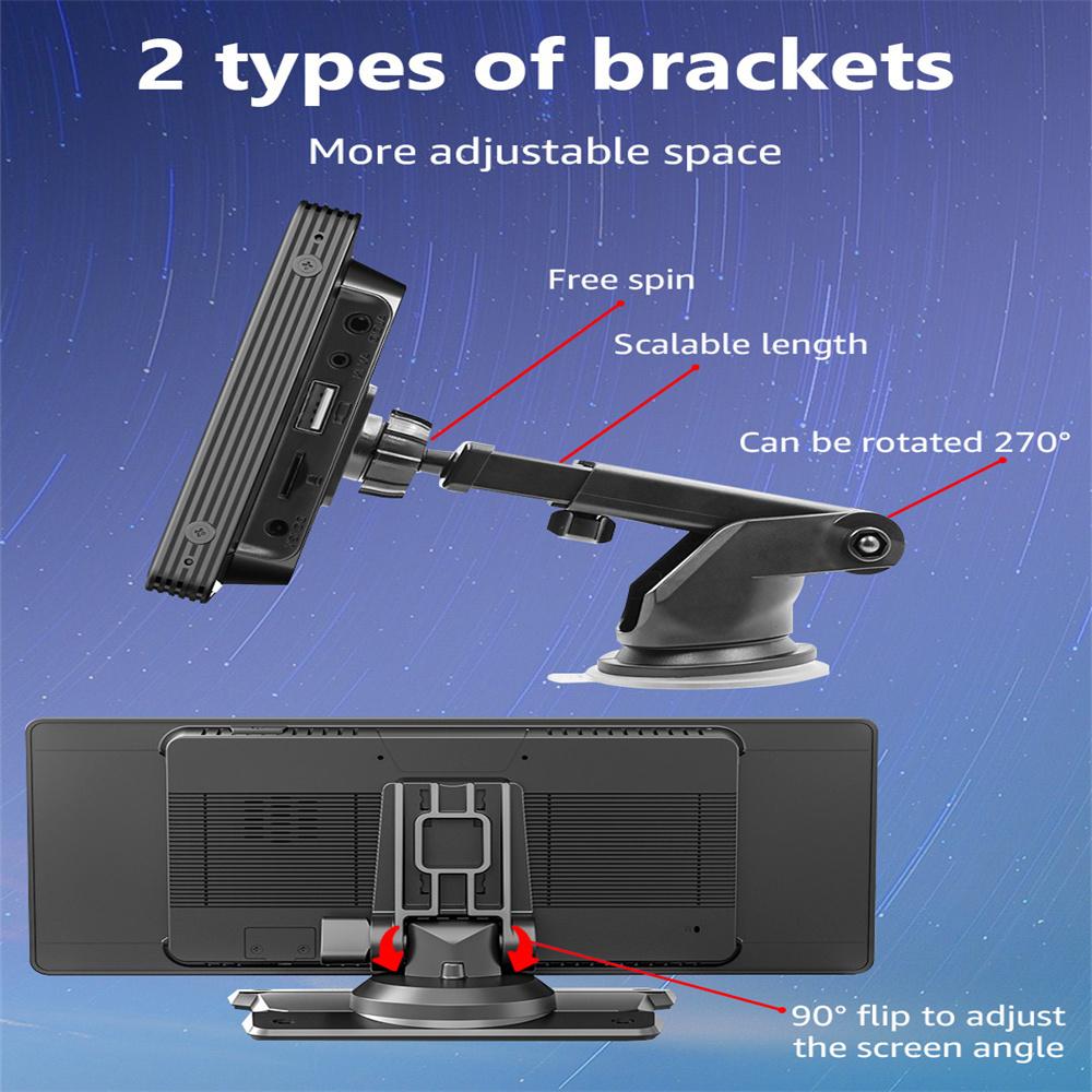 Universal 9.3" Car Monitor Touch Screen Multimedia Player For Wireless Carplay